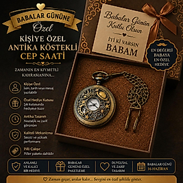 Kişiye Özel Antika Vintage Köstekli Cep Saati Kutulu
