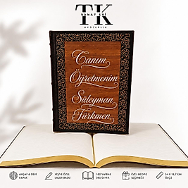 Kişiye Özel Ahşap Deri Defter | İsim Baskılı Lüks Defter